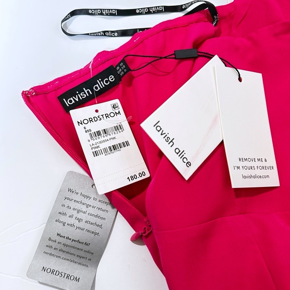 Lavish Alice Eliza Strapless Cowl Corset Bandeau Dress Magenta Pink Size 6 NWT - Picture 10 of 10